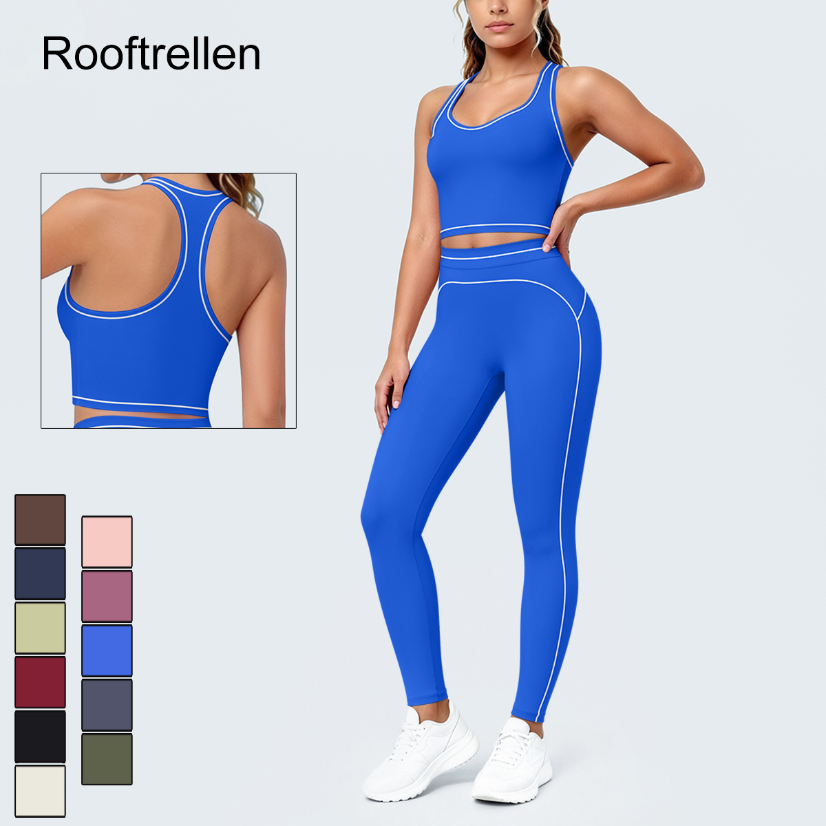 Hip Thrust Pad - ชุดโยคะออกกำลังกายสำหรับผู้หญิงในฤดูร้อน กางเกงโยคะยกสะโพก ระบายอากาศได้ดี เสื้อกล้ามทรงตัวไอโชว์หลังสวยงามพร้อมแผ่นรองหน้าอก