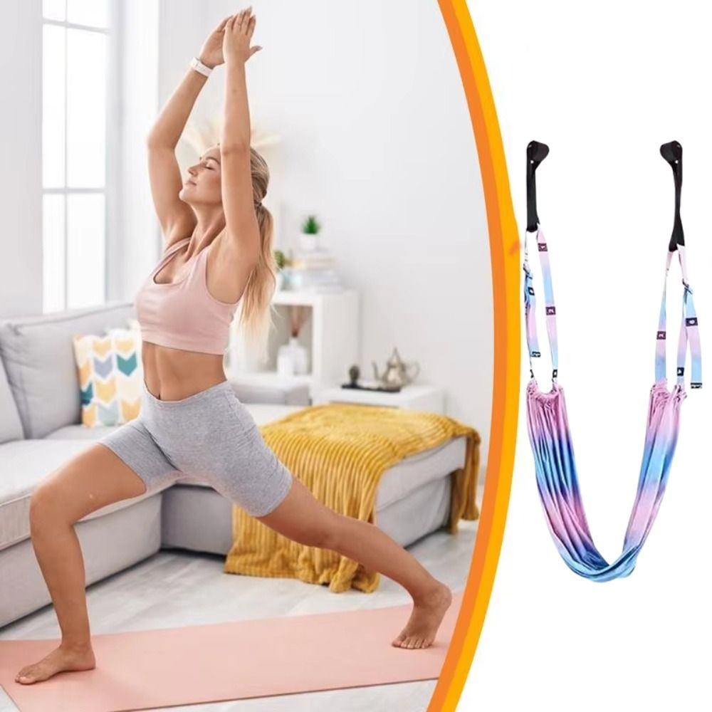 Yoga Swing Aerial - สายรัดโยคะแบบปรับได้สำหรับผู้หญิง สายยางยืดสำหรับแขวนประตู เปลโยคะแบบแขวน ช่วยฝึกโยคะแบบต้านแรงโน้มถ่วง