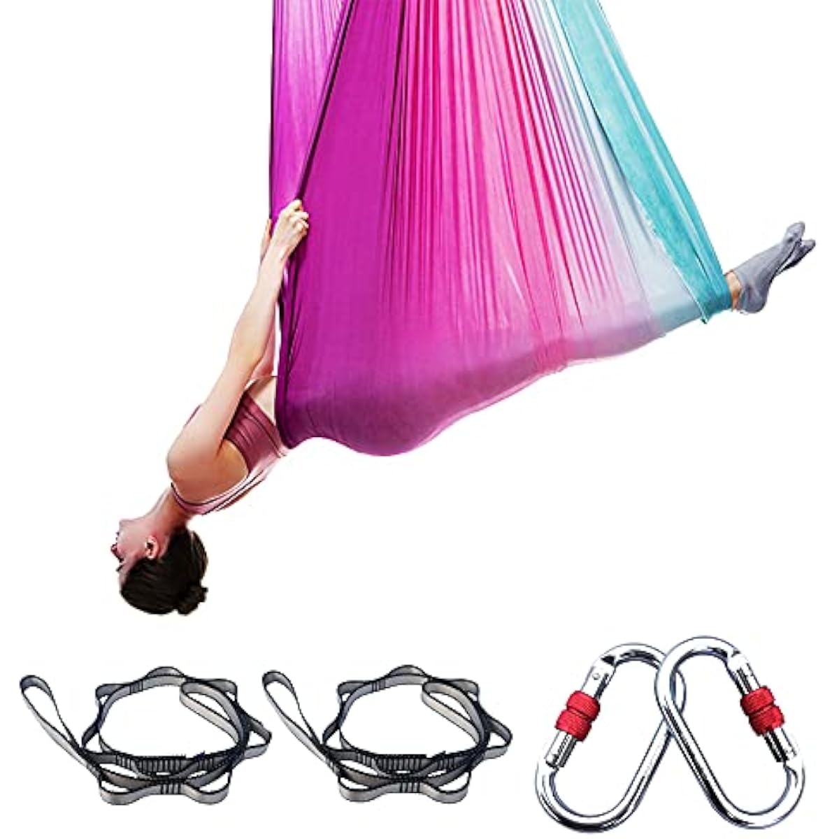 Yoga Swing Aerial - เปลโยคะแบบแขวน 5ม. x 2.8ม. สีม่วงไล่เฉด ทำจากไนลอน