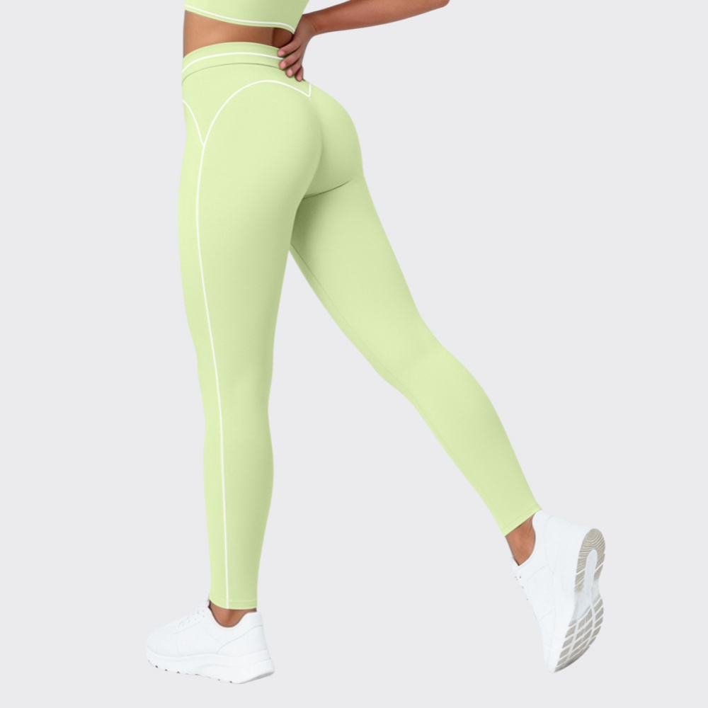 Yoga Fitness Leggings - กางเกงเลกกิ้งเอวสูงสำหรับผู้หญิง กางเกงออกกำลังกาย ฟิตเนส วิ่ง โยคะ กางเกงรัดรูปสีตัดต่อ