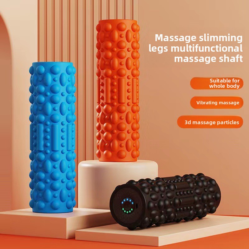 Yoga Fitness Wheel - ลูกกลิ้งโฟมไฟฟ้า ผ่อนคลายกล้ามเนื้อ ขาสวย ไม้กดจุด ลูกกลิ้งนวด อุปกรณ์ออกกำลังกาย