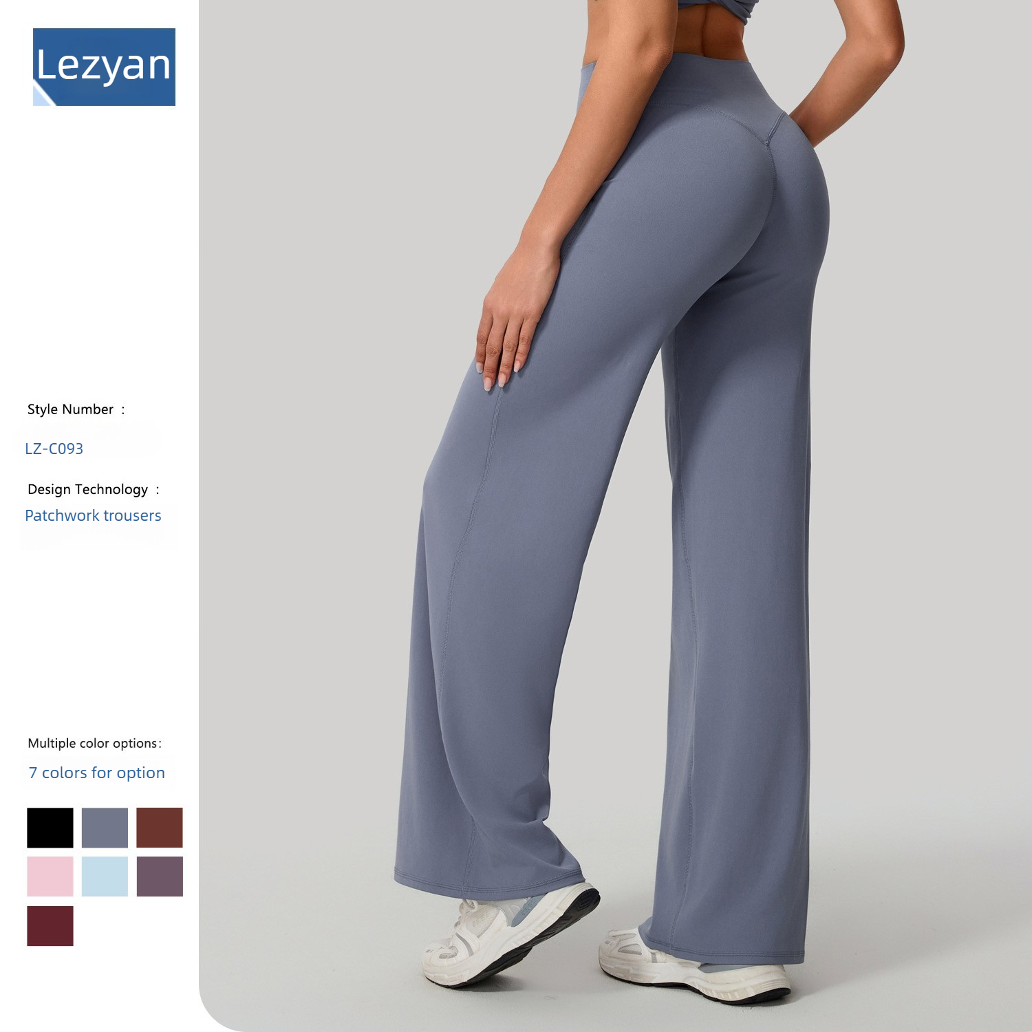 Yoga Fitness Leggings - เลซยาน กางเกงโยคะทรงหลวม ขาบาน สำหรับพิลาทิส วิ่ง ฟิตเนส