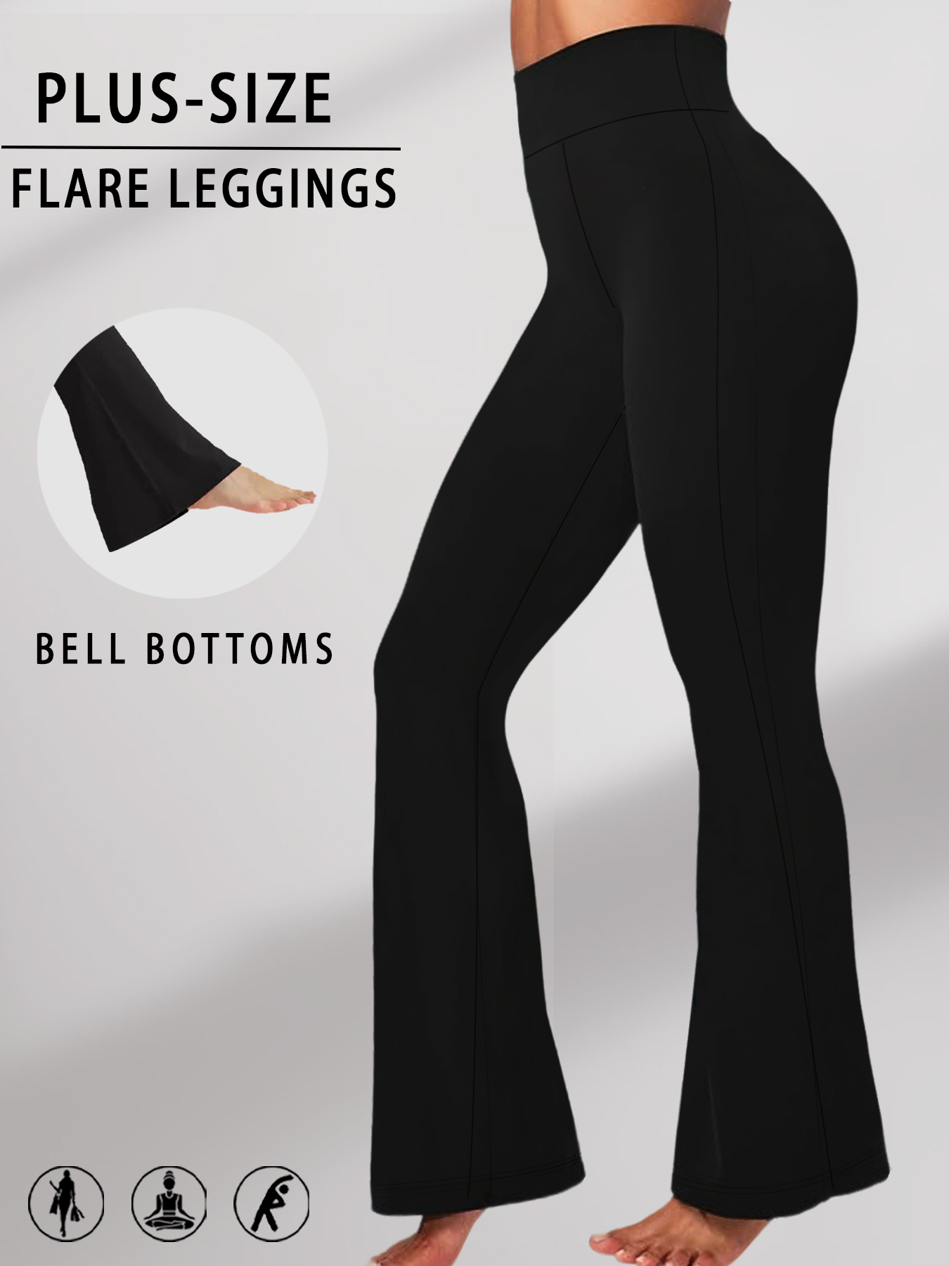 กางเกงเลกกิ้งขาบานเอวสูงสำหรับ - Yoga Fitness Leggings บทวิจารณ์และราคา