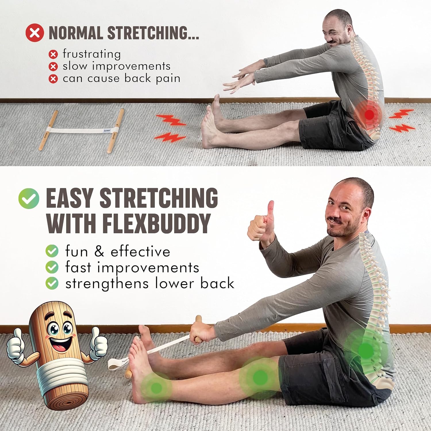 อุปกรณ์ยืดกล้ามเนื้อหลังขาแบบป - Yoga Fitness Yoga บทวิจารณ์และราคา