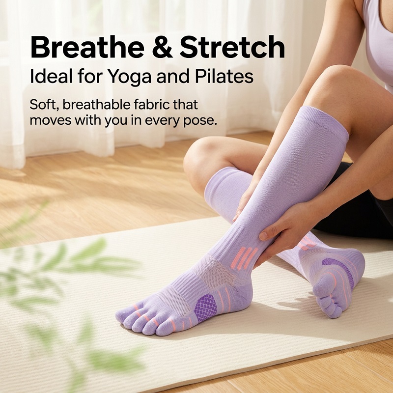 ถุงเท้ายาวสำหรับออกกำลังกายฤดู - Yoga Fitness Yoga บทวิจารณ์และราคา