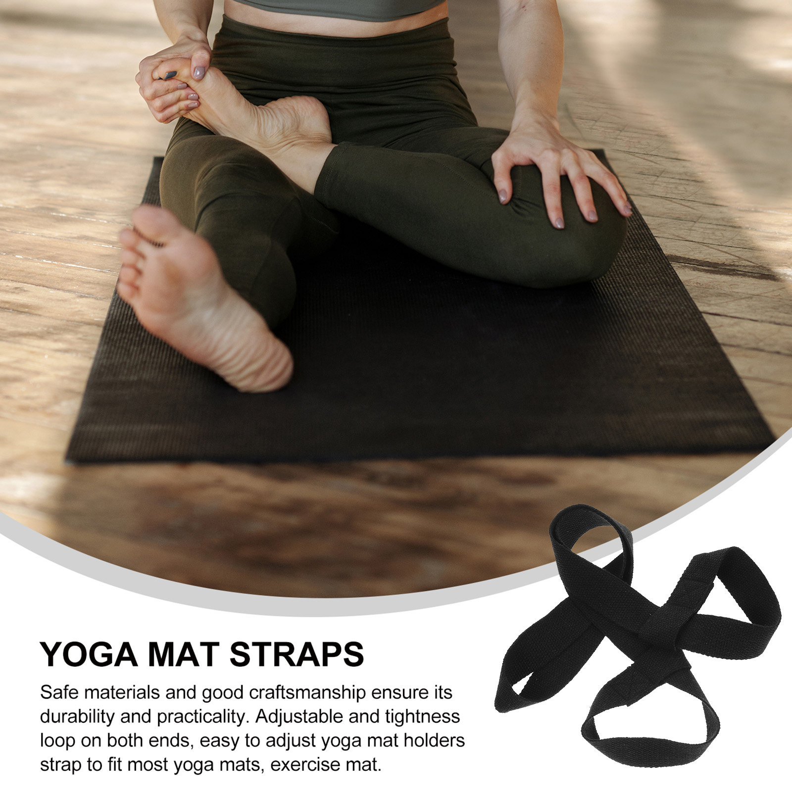 สายรัดเสื่อโยคะ 2 ชิ้น แบบปรับ - Yoga Fitness Class บทวิจารณ์และราคา