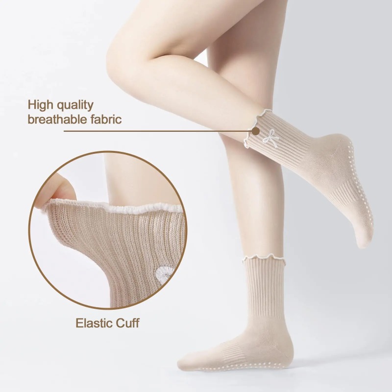 ถุงเท้าโยคะมืออาชีพ สายรัดผ้าฝ - Yoga Fitness Yoga บทวิจารณ์และราคา