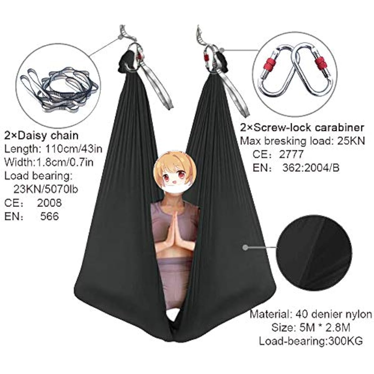 เปลโยคะแบบแขวน 5ม. x 2.8ม. สีม - Yoga Swing Aerial บทวิจารณ์และราคา