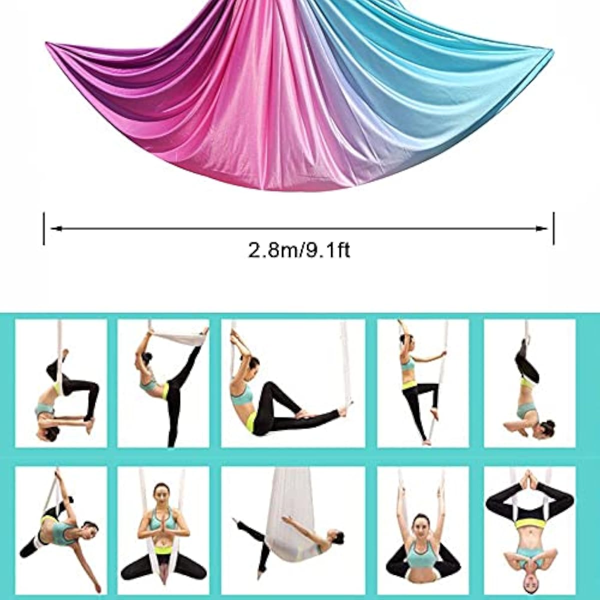เปลโยคะแบบแขวน 5ม. x 2.8ม. สีม - Yoga Swing Aerial บทวิจารณ์และราคา