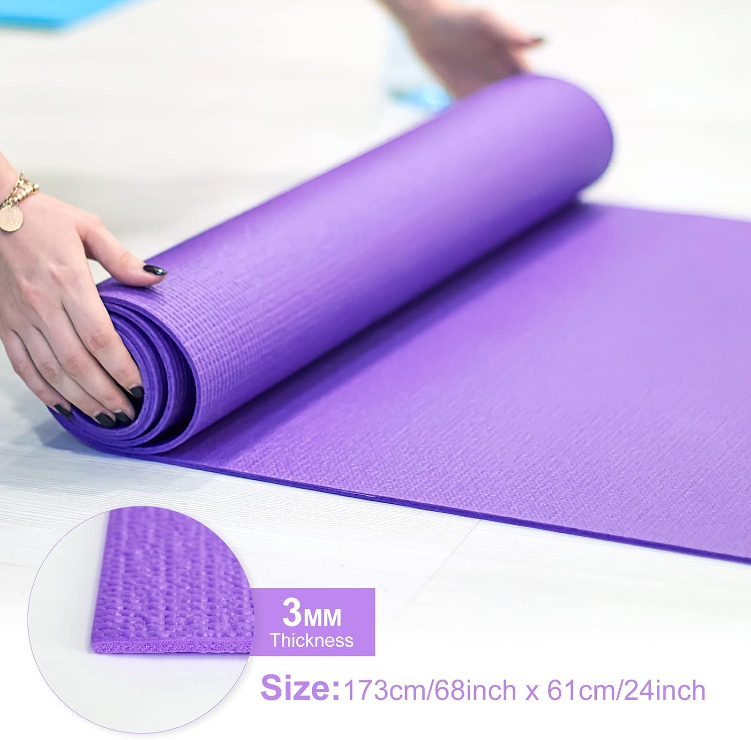 เสื่อโยคะบาง 3 มม. เสื่อออกกำล - Yoga Fitness Class บทวิจารณ์และราคา